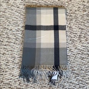 J Crew plaid scarf with fringe